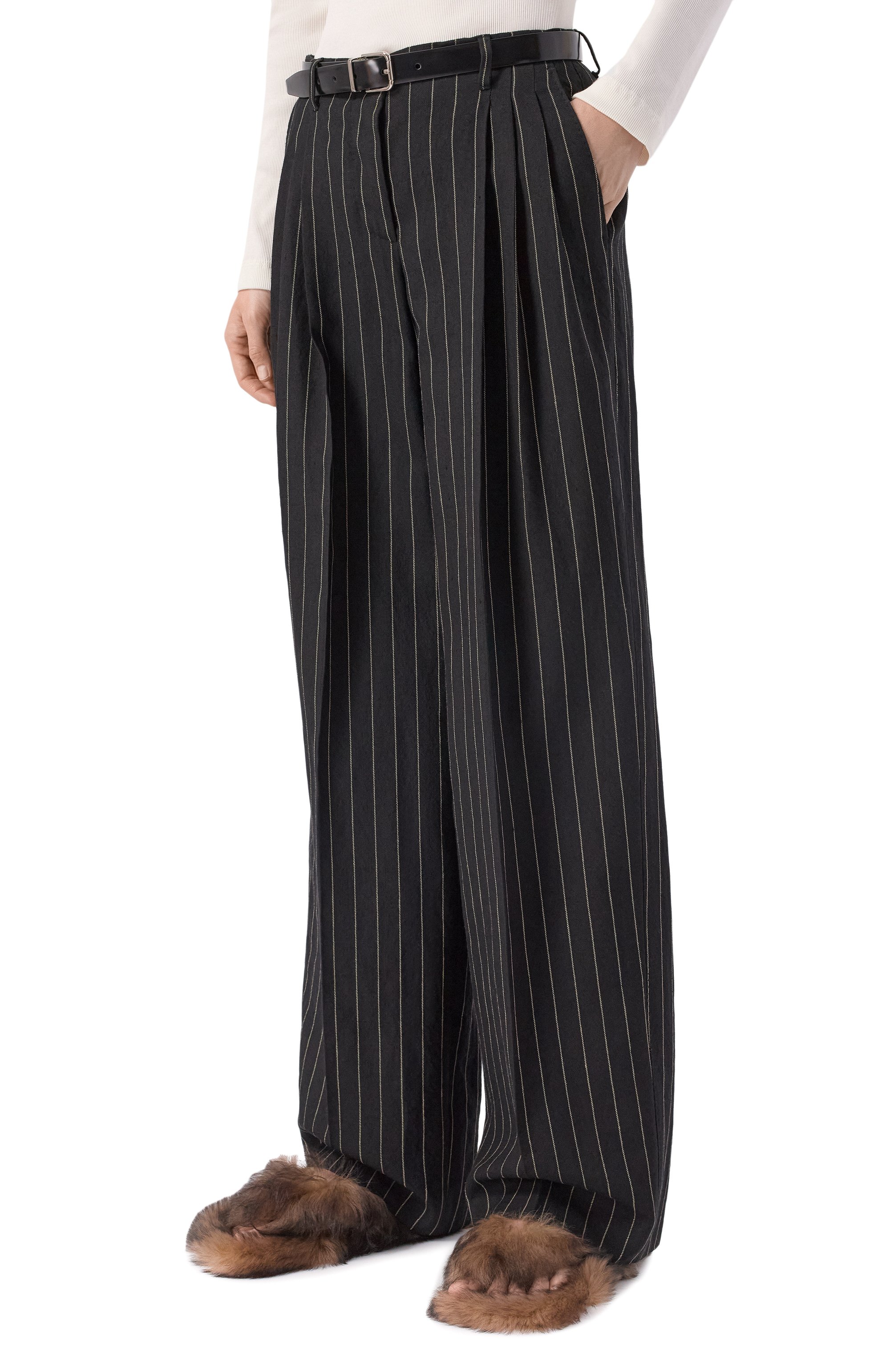 Брюки изо льна и шерсти DOLCE & GABBANA, арт. FTDMIT/FR3F2, фото 3