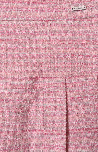 Твидовая юбка MONNALISA розового цвета по цене 19650 руб., арт. 71E703, фото 3 Твидовая юбка MONNALISA, арт. 71E703, фото 3