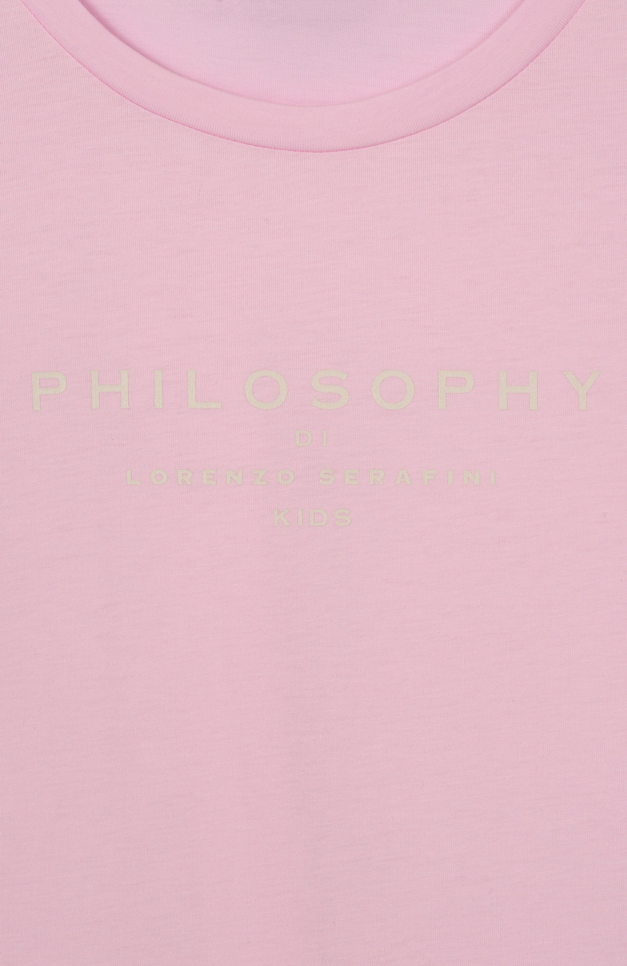 Хлопковая футболка PHILOSOPHY DI LORENZO SERAFINI KIDS, арт. I1E605/5203/12-14, фото 3