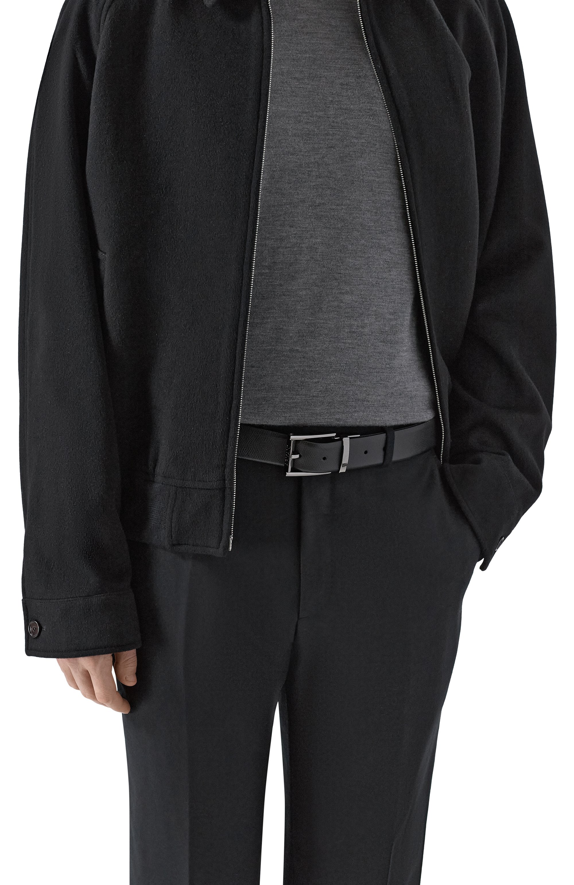 Двусторонний ремень EMPORIO ARMANI черного цвета по цене 36950 руб., арт. Y4S071/YKL1J, фото 2 Двусторонний ремень EMPORIO ARMANI, арт. Y4S071/YKL1J, фото 2