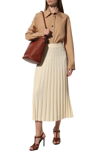 Кожаные босоножки tribute SAINT LAURENT коричневого цвета по цене 85200 руб., арт. 620673/DWE00, фото 2 Кожаные босоножки tribute SAINT LAURENT, арт. 620673/DWE00, фото 2