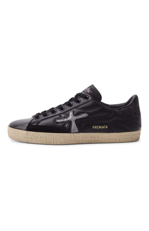 Кожаные кеды Steven-D Premiata STEVEND/VAR 7614 Чёрный  STEVEND/VAR 7614 Фото 4
