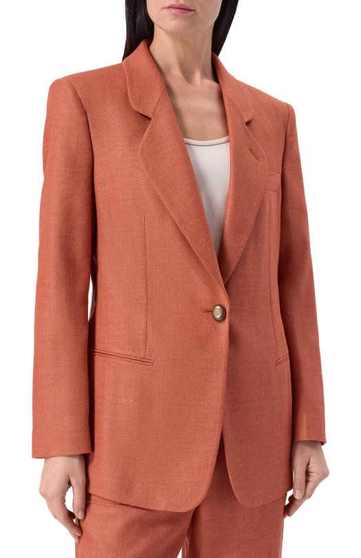 Жакет из шелка и шерсти Giorgio Armani GW002824/TE20034 Оранжевый  GW002824/TE20034 Фото 3