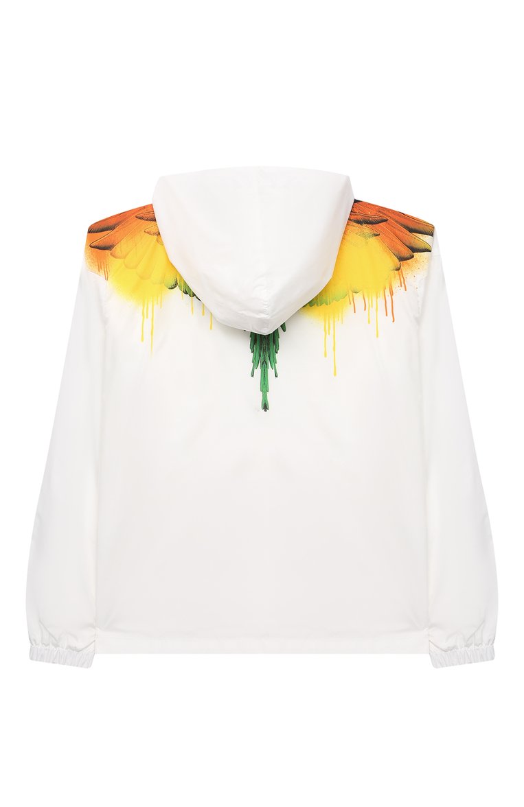 Детского ветровка MARCELO BURLON KIDS OF MILAN белого цвета, арт. 21E/B/MB/5238/5030/2-6Y | Фото 2 (Рукава: Длинные; Материал подклада: Синтетический материал; Материал внешний: Синтетический материал; Кросс-КТ: Ветровки, Демисезон; Региональные ограничения белый список (Axapta Mercury): RU; Драгоце�нные камни: Проставлено; Материал сплава: Проставлено)