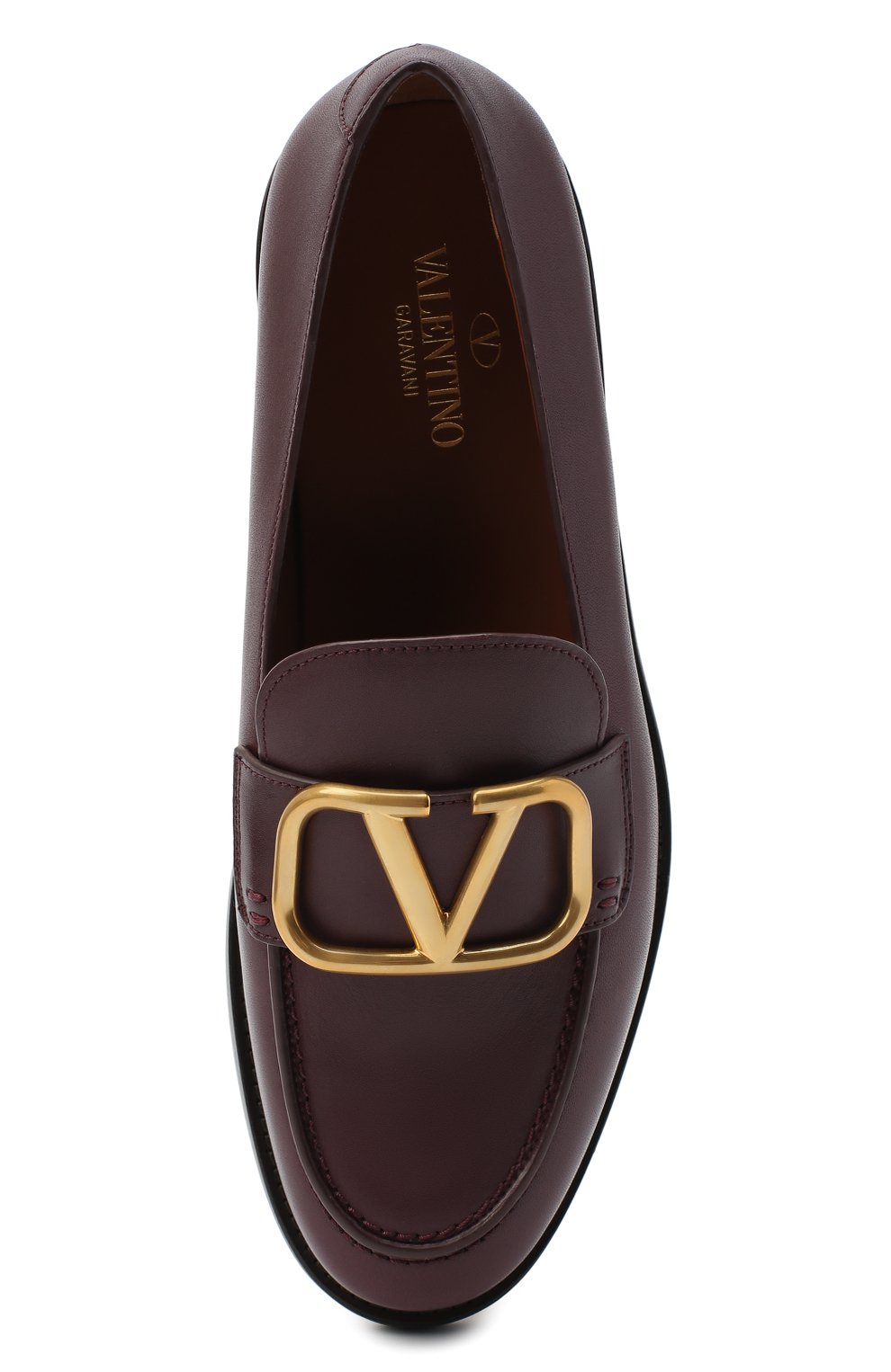 Кожаные лоферы vlogo VALENTINO бордового цвета по цене 65600 руб., арт. UW2S0AD8/DSH, фото 5 Кожаные лоферы vlogo VALENTINO, арт. UW2S0AD8/DSH, фото 5