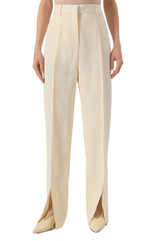 Брюки из вискозы и шелка Jil Sander J03KA0301-J65005 Кремовый  J03KA0301-J65005 Фото 3