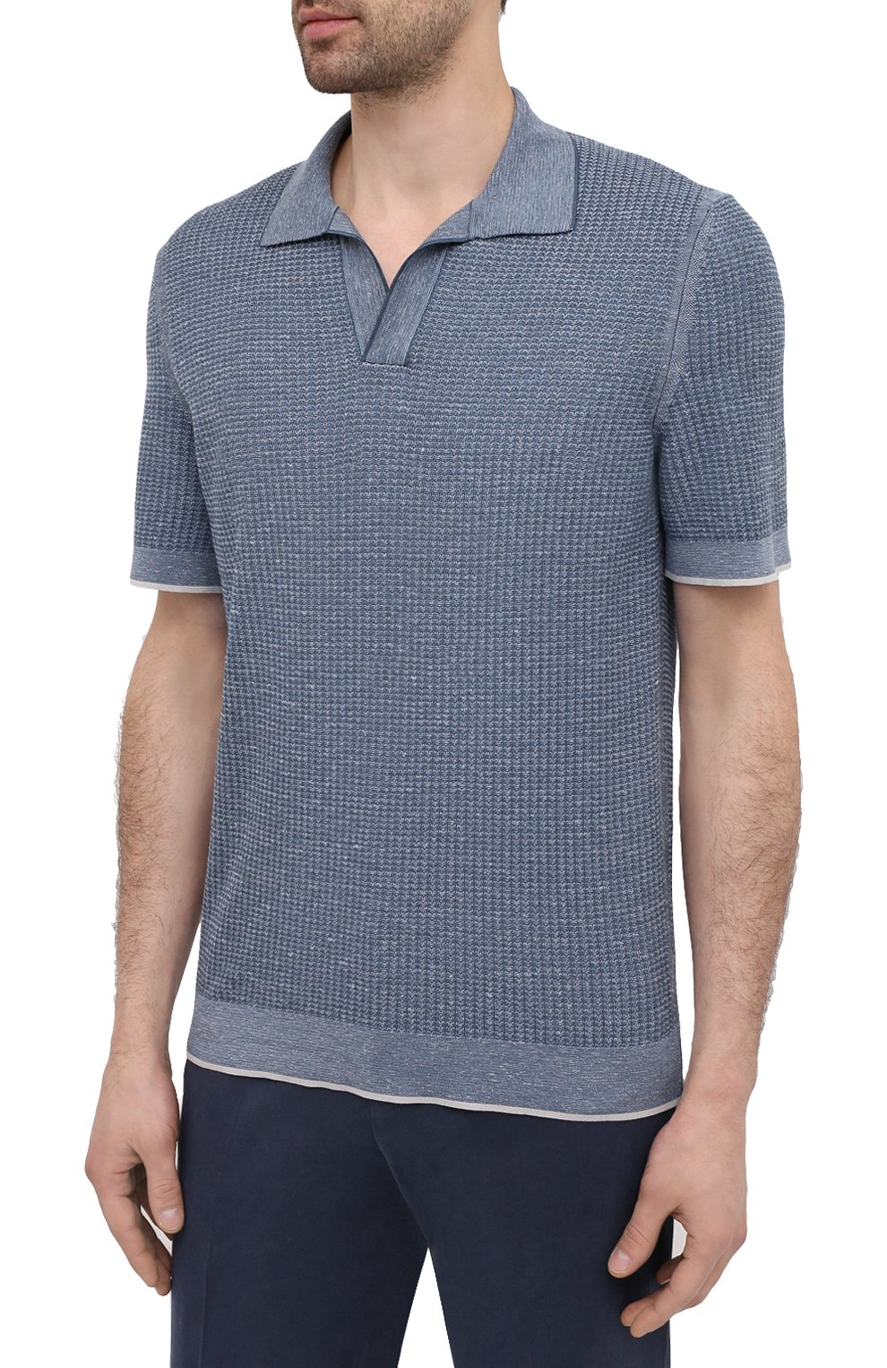 Поло из шелка и льна ZEGNA, арт. UWF96/C32, фото 3