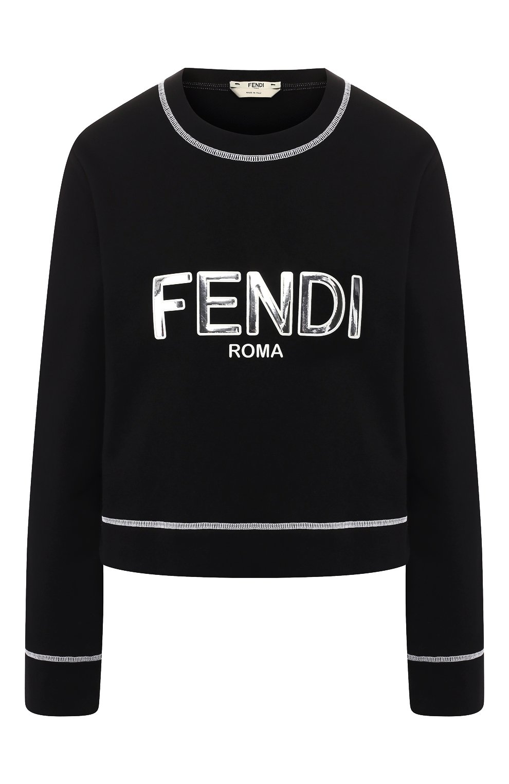 Хлопковый свитшот FENDI черного цвета по цене 46500 руб., арт. FAF089 A6JD, фото 1 Хлопковый свитшот FENDI, арт. FAF089 A6JD, фото 1
