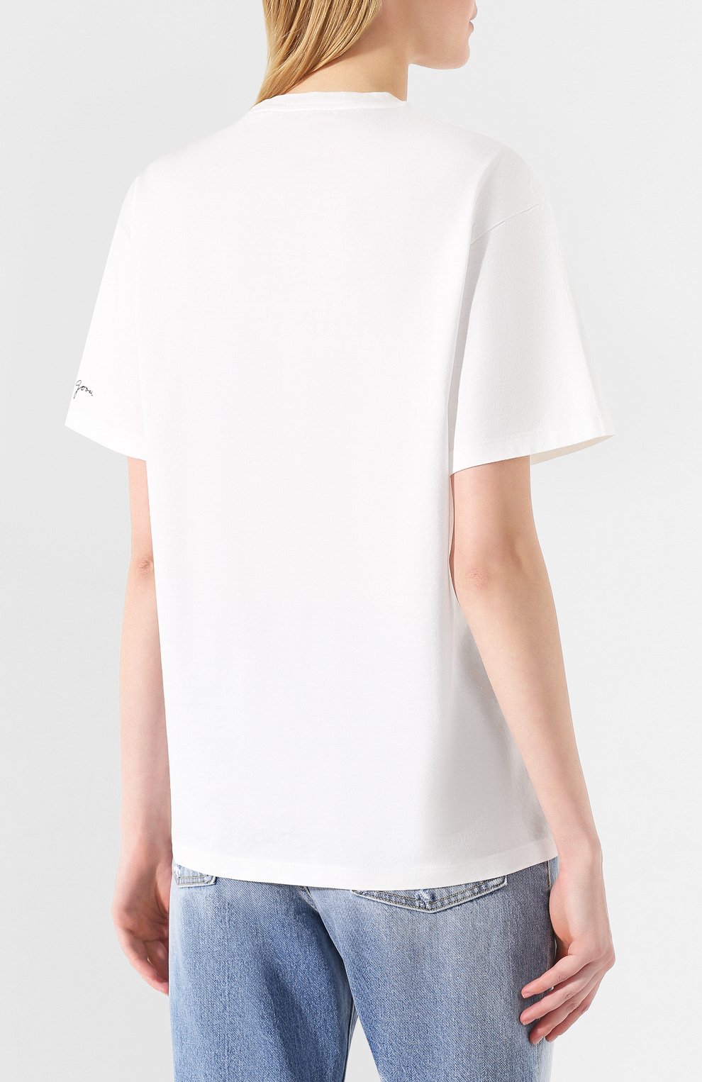 Хлопковая футболка GOLDEN GOOSE DELUXE BRAND белого цвета по цене 15950 руб., арт. G35WP024.F1, фото 4 Хлопковая футболка GOLDEN GOOSE DELUXE BRAND, арт. G35WP024.F1, фото 4
