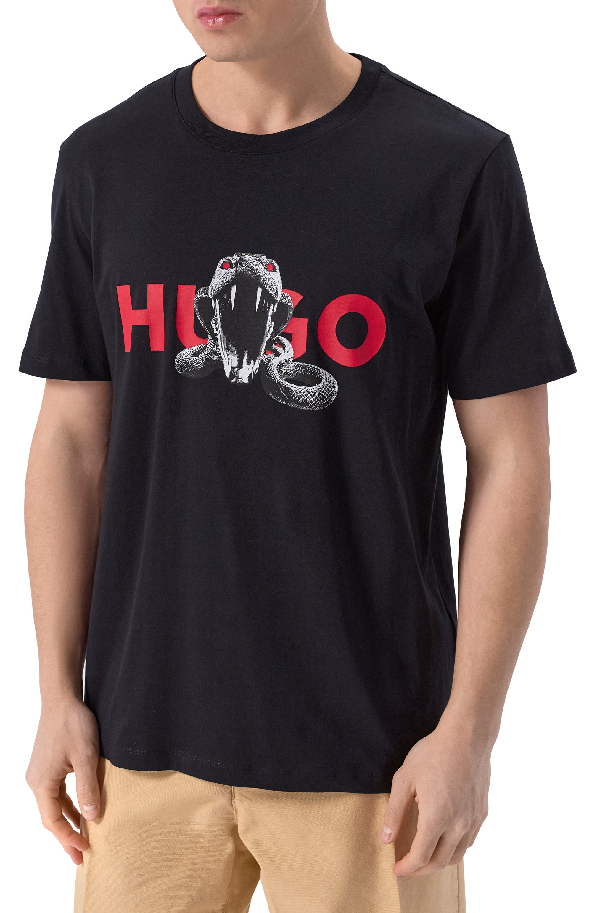 Хлопковая футболка HUGO, арт. 50530607, фото 3