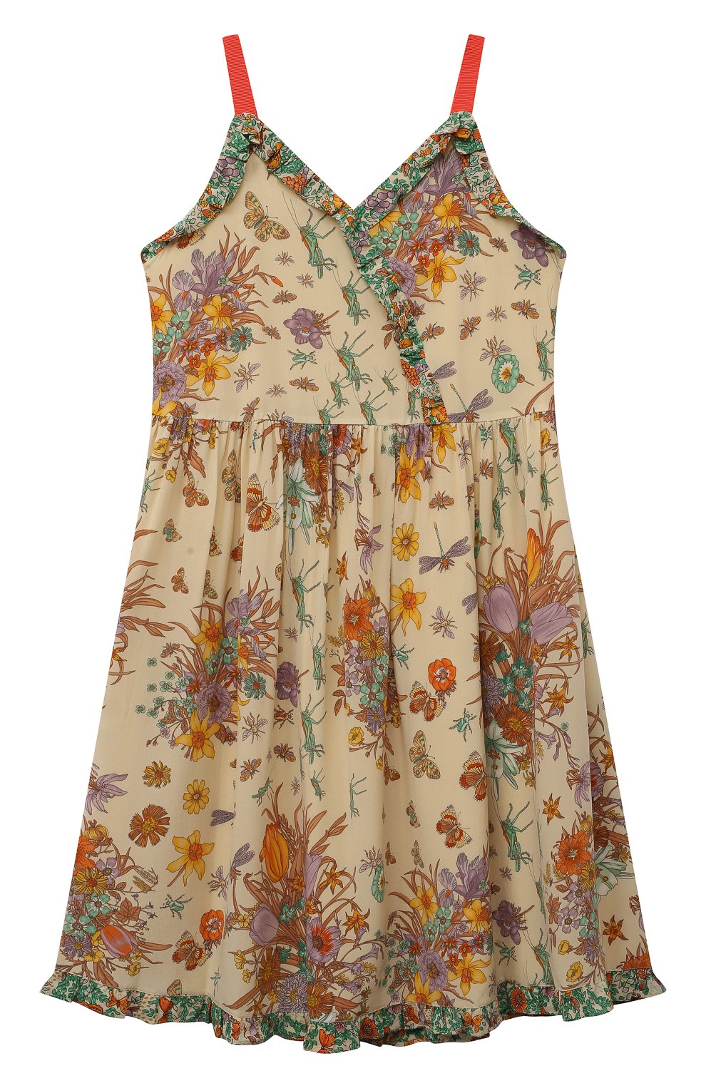 Шелковый сарафан GUCCI кремового цвета по цене 79950 руб., арт. 595353 ZADFL, фото 1 Шелковый сарафан GUCCI, арт. 595353 ZADFL, фото 1