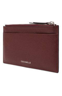 Женский кожаный футляр для кредитных карт COCCINELLE бордового цвета, арт. E5 GV1 19 D1 16 | Фото 2 (Материал: Натуральная кожа; Материал сплава: Проставлено; Нос: Не проставлено)