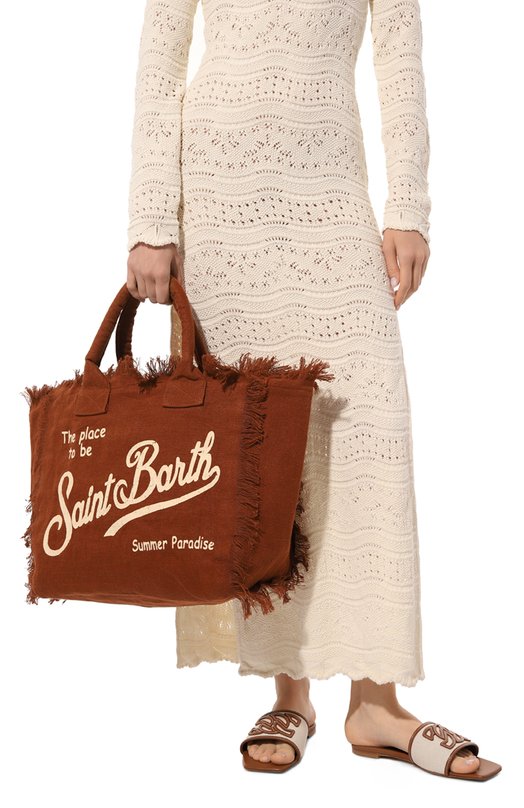 Сумка-тоут Vanity Linen MC2 Saint Barth VANITY LINEN/STBA/03618F Коричневый  VANITY LINEN/STBA/03618F Фото 2