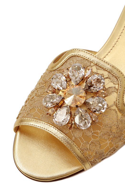 Текстильные шлепанцы Rainbow Bianca Dolce & Gabbana CQ0023/AE637 Золотой  CQ0023/AE637 Фото 7