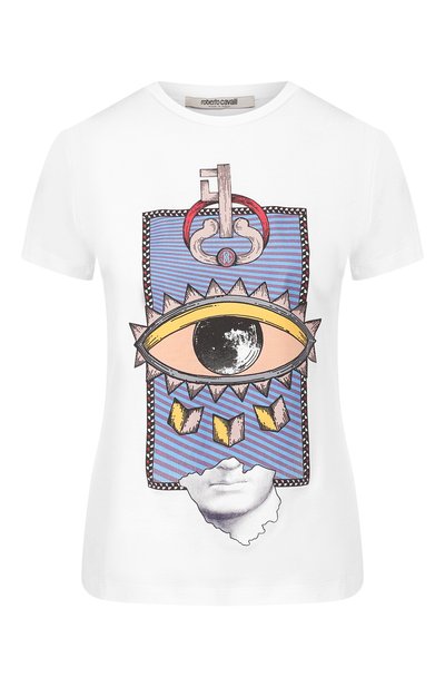 Хлопковая футболка ROBERTO CAVALLI, арт. IQT663/JD060, фото 1