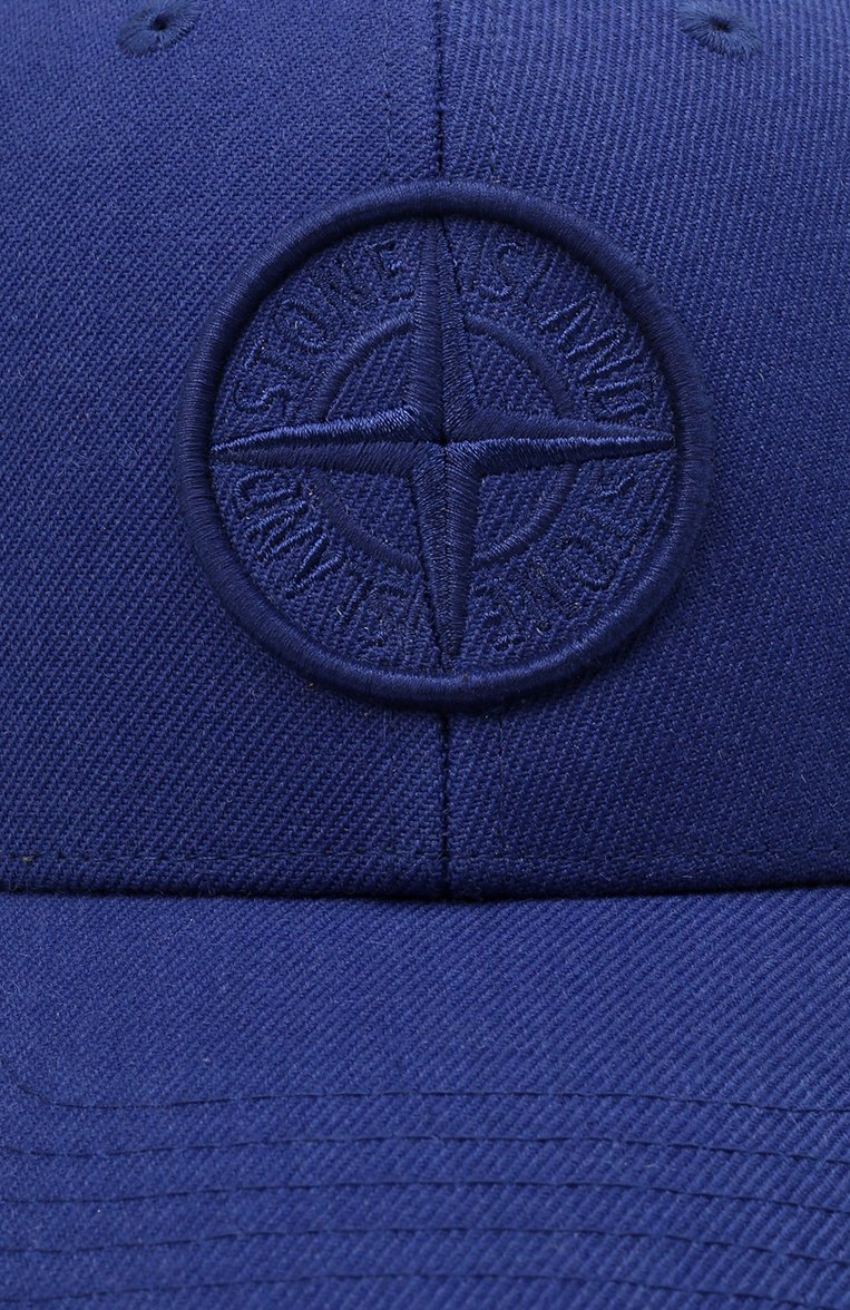 Мужская бейсболка STONE ISLAND синего цвета, арт. 751599675 | Фото 4 (Материал: Синтетический материал, Текстиль, Шерсть; Нос: Не проставлено)