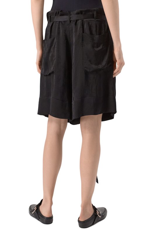 Шорты из вискозы и шелка Ann Demeulemeester B0012821/FA611 Чёрный  B0012821/FA611 Фото 4