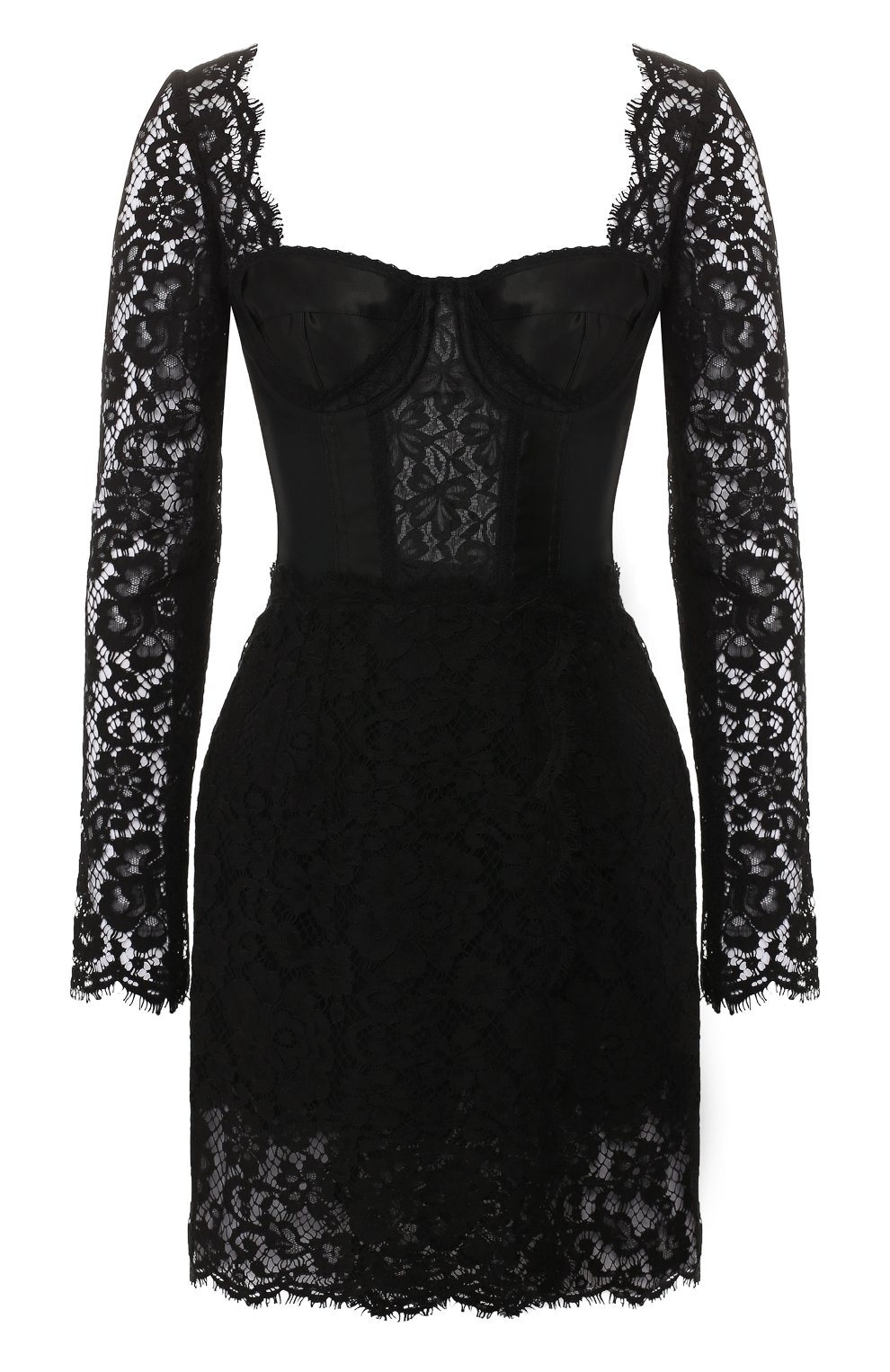 Кружевное платье DOLCE & GABBANA черного цвета по цене 226500 руб., арт. F6D4GT/HLMCK, фото 1 Кружевное платье DOLCE & GABBANA, арт. F6D4GT/HLMCK, фото 1