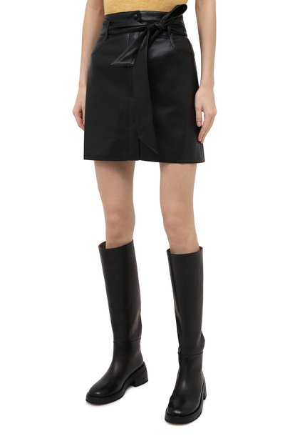 Юбка NANUSHKA черного цвета по цене 53800 руб., арт. MEDA_BLACK_VEGAN LEATHER, фото 3 Юбка NANUSHKA, арт. MEDA_BLACK_VEGAN LEATHER, фото 3