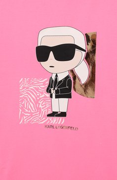 Детское хлопковое платье KARL LAGERFELD KIDS фуксия цвета, арт. Z30073 | Фото 3 (Рукава: Короткие; Случай: Повседневный; Материал сплава: Проставлено; Материал внешний: Хлопок; Девочки Кросс-КТ: Платье-одежда; Драгоценные камни: Проставлено; Ростовка одежда: 5 лет | 110 см, 7 лет | 122 см, 9 лет | 134 см, 12 лет | 152 см, 13 - 15 лет | 158 см, 16 лет | 164 см)