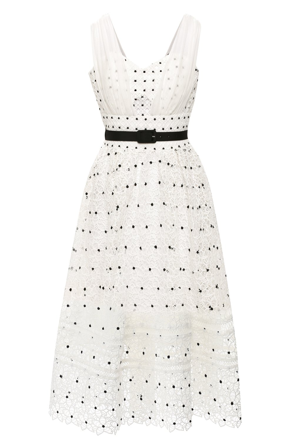 Платье-миди SELF-PORTRAIT белого цвета по цене 39150 руб., арт. SP22-024, фото 1 Платье-миди SELF-PORTRAIT, арт. SP22-024, фото 1