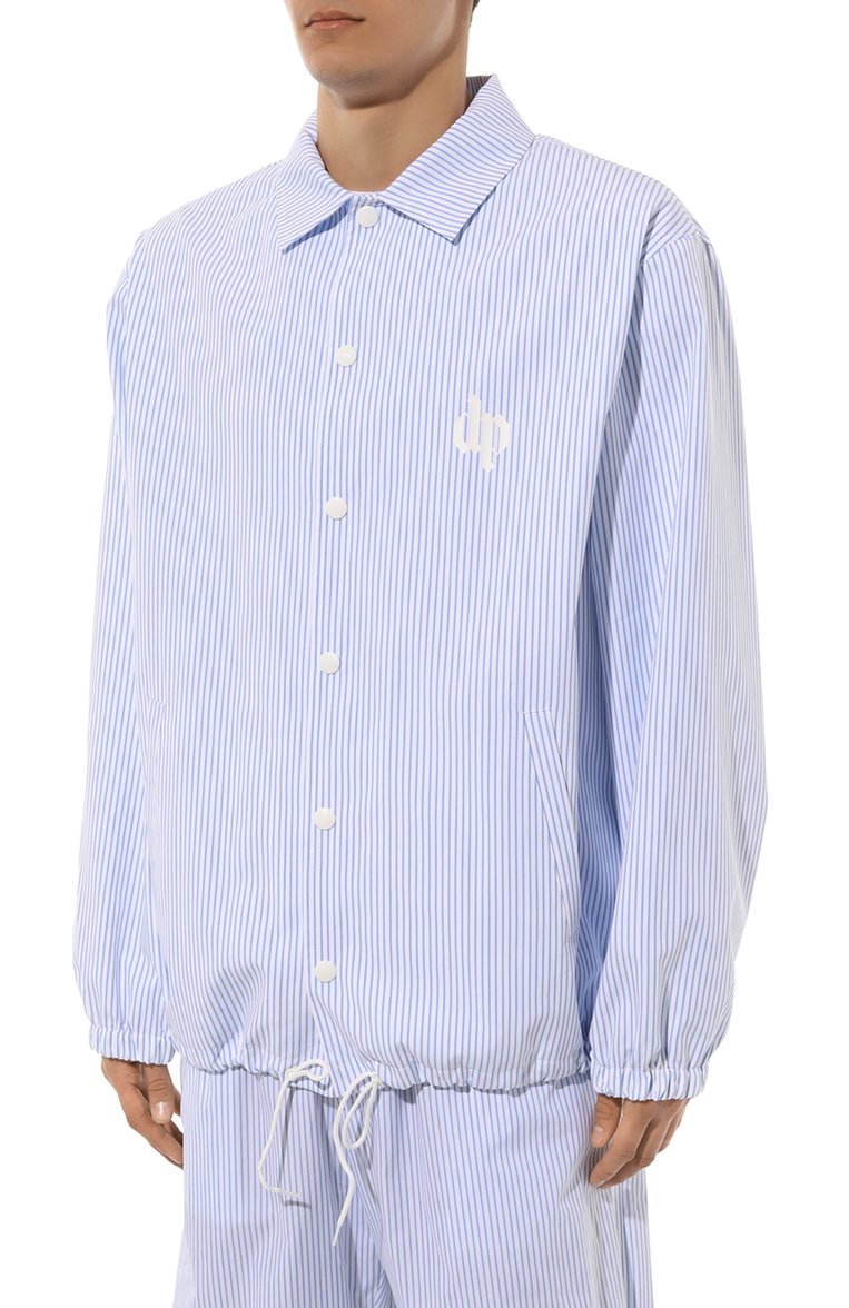 Мужская хлопковая куртка-рубашка DARKPARK голубого цвета, арт. RMJA04 FAC10 | Фото 3 (Рукава: Длинные; Мужское Кросс-КТ: Куртка-рубашка; Материал сплава: Проставлено; Материал внешний: Хлопок; Материал подклада: Синтетический материал; Драгоценные камни: Проставлено; Длина (верхняя одежда): Короткие; Кросс-КТ: Ветровка; Стили: Кэжуэл)