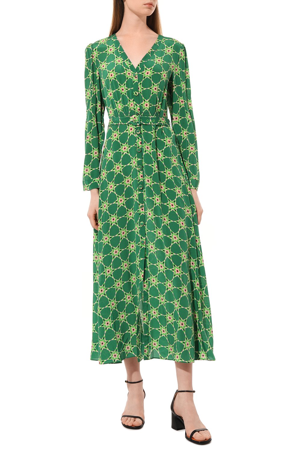 Шелковое платье SALONI зеленого цвета по цене 98100 руб., арт. 10600-1791, фото 3 Шелковое платье SALONI, арт. 10600-1791, фото 3