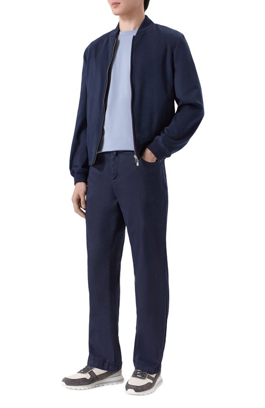 Хлопковая футболка Brunello Cucinelli M0B131308 Голубой  M0B131308 Фото 2