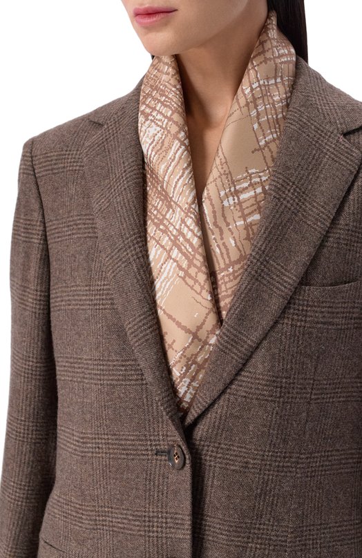 Шелковый платок Kiton D53754K0953H05 Коричневый  D53754K0953H05 Фото 2