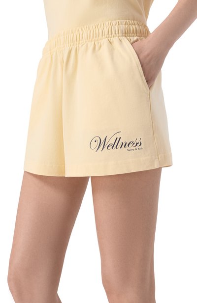 Хлопковые шорты SPORTY AND RICH желтого цвета по цене 17150 руб., арт. SH03776083YE02, фото 5 Хлопковые шорты SPORTY AND RICH, арт. SH03776083YE02, фото 5