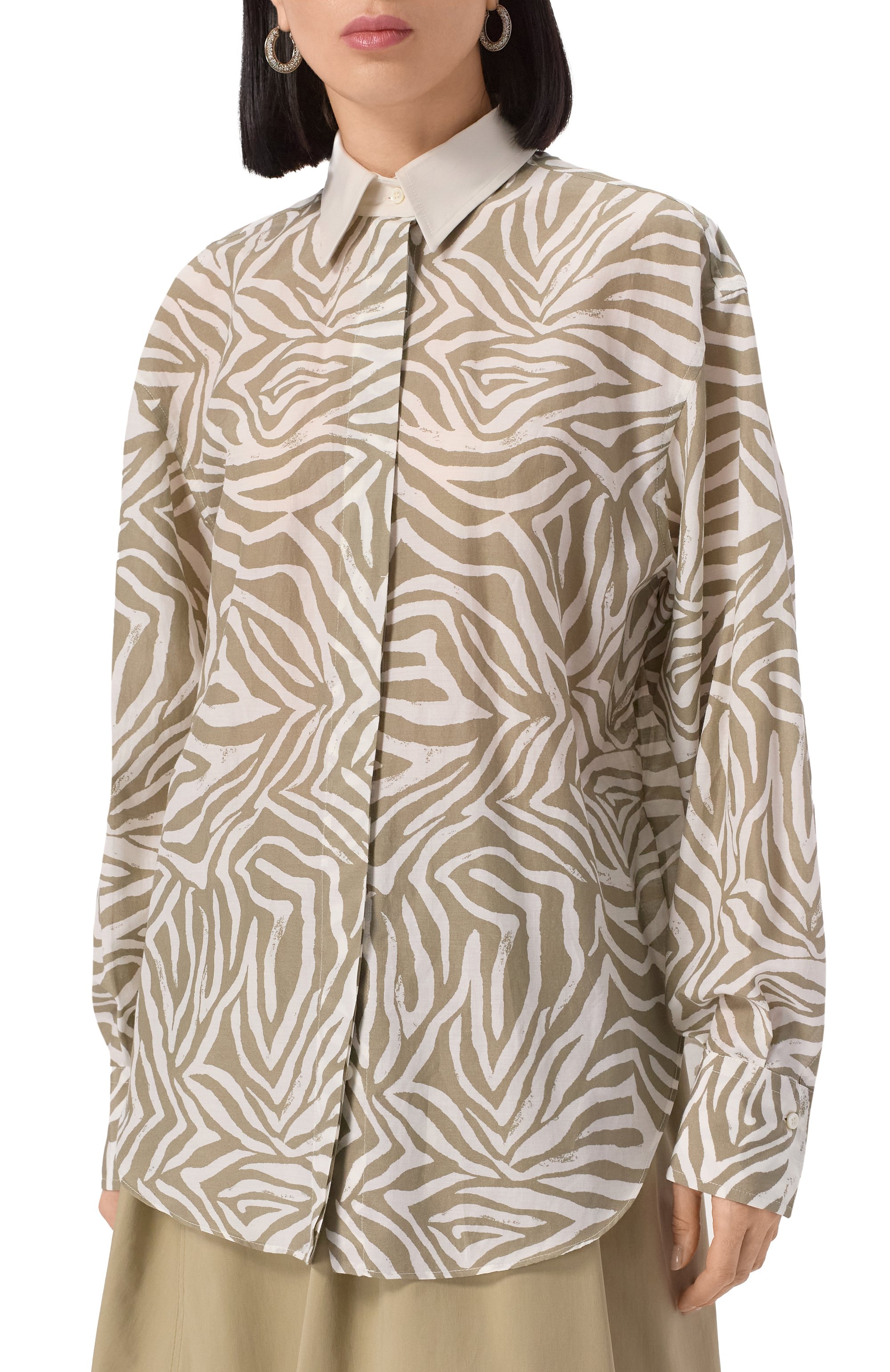 Рубашка из хлопка и шелка BRUNELLO CUCINELLI, арт. MQ996RA406, фото 3