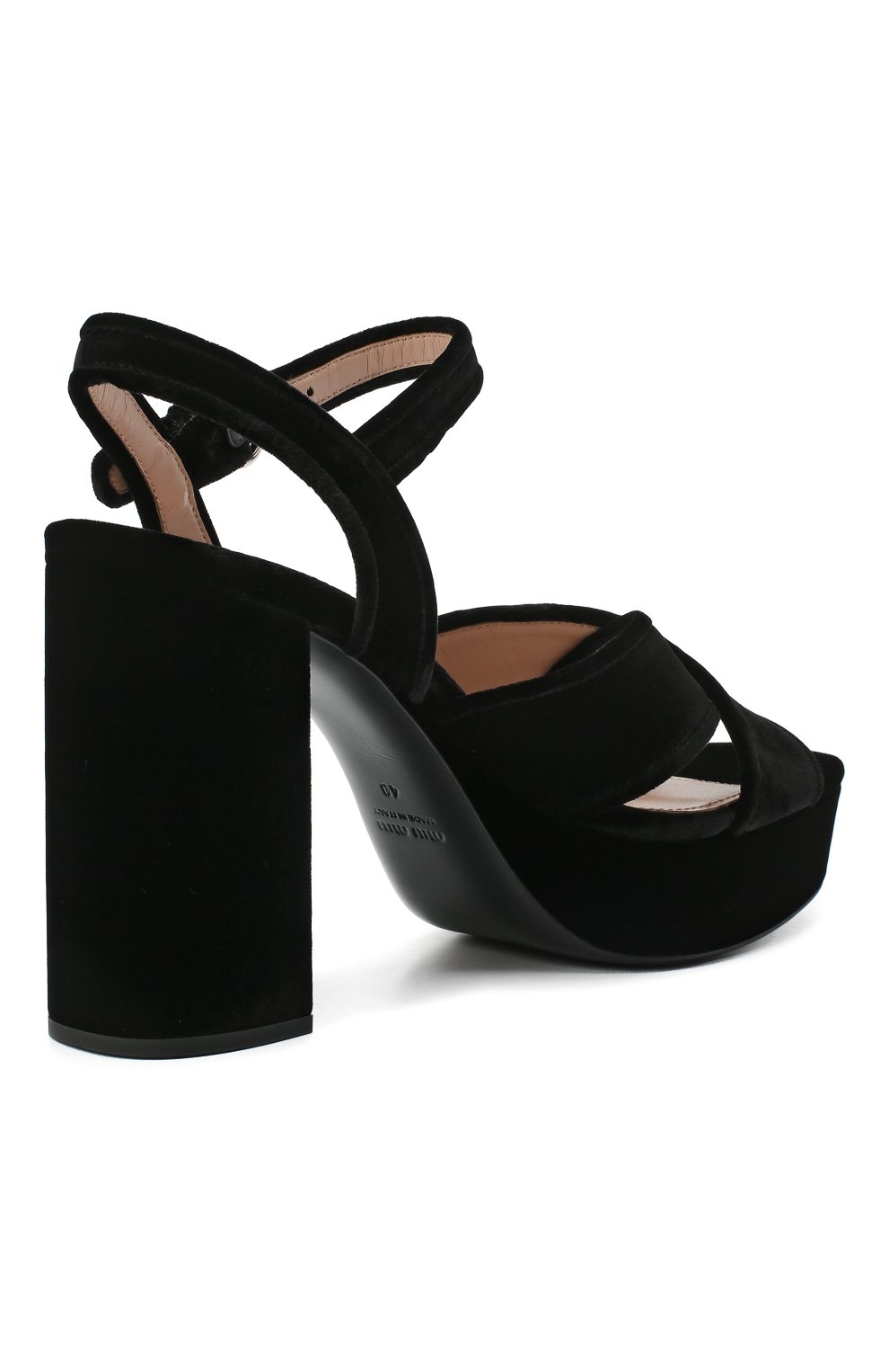 Текстильные босоножки MIU MIU, арт. 5XP866-068-F0002-105, фото 4