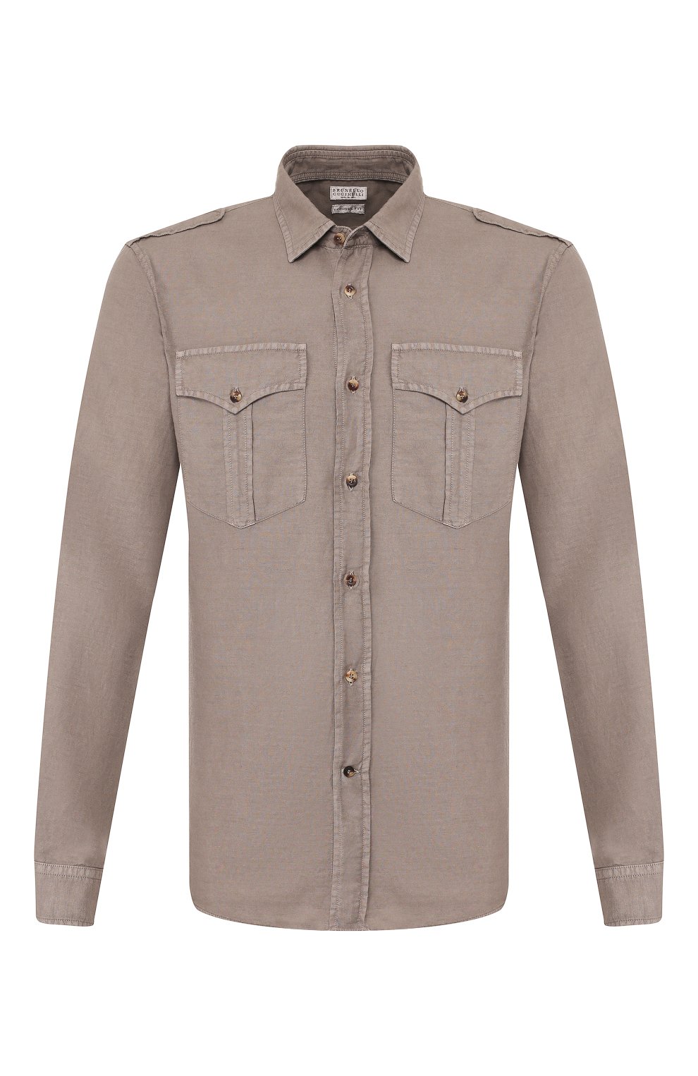 Рубашка изо льна и хлопка BRUNELLO CUCINELLI, арт. MD6983058, фото 1