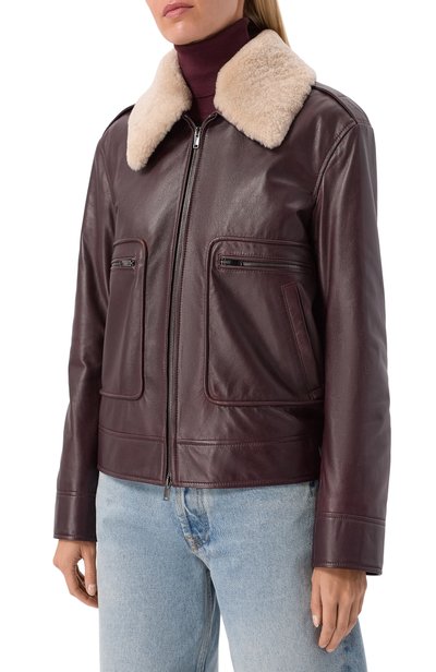 Кожаная куртка с отделко й из овчины MVST, арт. M26.1MW.LA72.1/LE0N LAMB LEATHER 052+AFRICA PEL0LU, фото 3