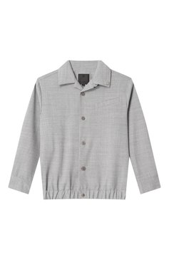 Детского бомбер GIVENCHY светло-серого цвета, арт. H30693 | Фото 1 (Материал сплава: Проставлено; Драгоценные камни: Проставлено; Материал внешний: Шерсть, Синтетический материал; Материал подклада: Синтетический материал; Рукава: Длинные; Кросс-КТ: бомбер; Ростовка одежда: 7 лет | 122 см, 9 лет | 134 см, 12 лет | 152 см, 13 - 15 лет | 158 см)
