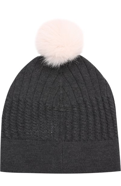 Шерстяная шапка с меховым помпоном MONCLER ENFANT, арт. C2-954-00353-50-04S01, фото 2