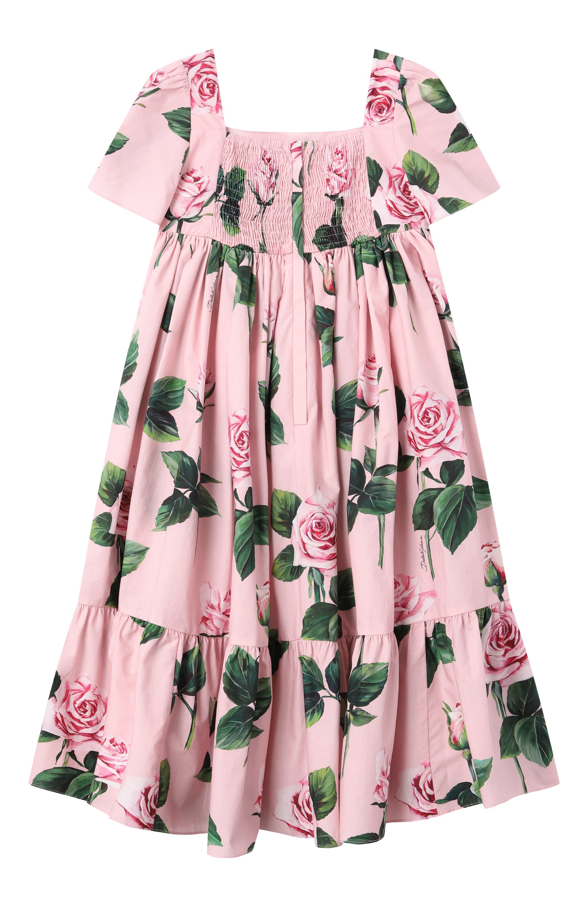 Хлопковое платье DOLCE & GABBANA светло-розового цвета по цене 98100 руб., арт. L53DE7/HS5S7/8-14, фото 2 Хлопковое платье DOLCE & GABBANA, арт. L53DE7/HS5S7/8-14, фото 2