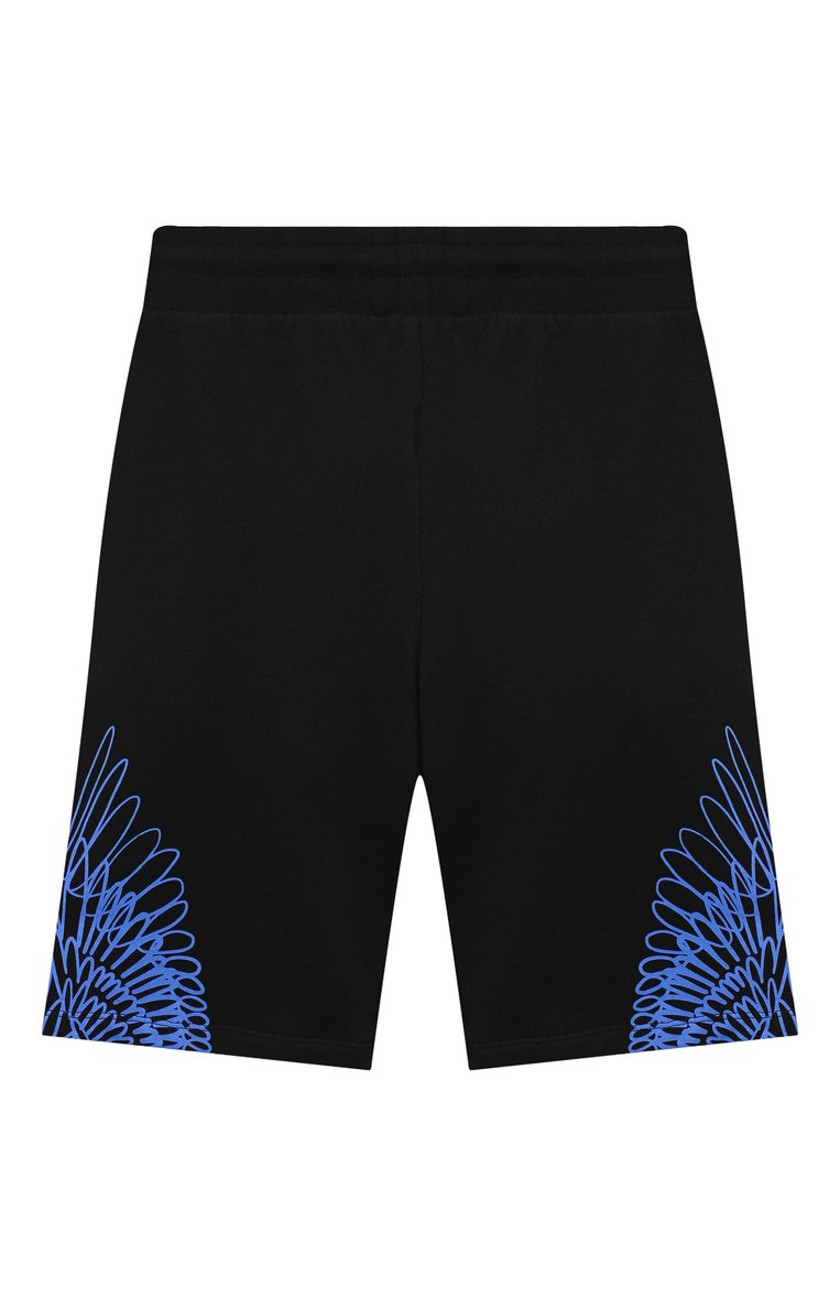 Детские хлопковые шорты MARCELO BURLON KIDS OF MILAN черного цвета, арт. 21E/B/MB/3200/0020/8-14Y | Фото 2 (Мальчики Кросс-КТ: Шорты-одежда; Материал внешний: Хлопок; Региональные ограничения белый список (Axapta Mercury): RU; Нос: Не проставлено; Ростовка одежда: 10 - 11 лет | 140 - 146см, 12 лет | 152 см, 13 - 15 лет | 158 см, 8 лет | 128 см)