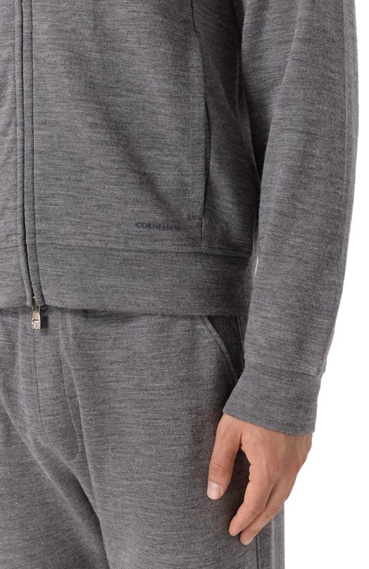 Толстовка из шерсти и хлопка Corneliani 26G566-2625016 Серый  26G566-2625016 Фото 5