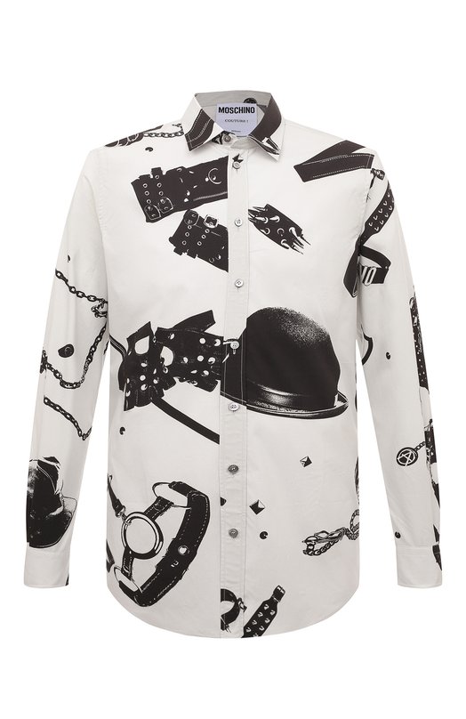 

Хлопковая рубашка Moschino, Чёрно-белый