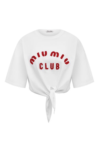 Женская хлопковая футболка MIU MIU, арт. MJN355-1QHT-F0009