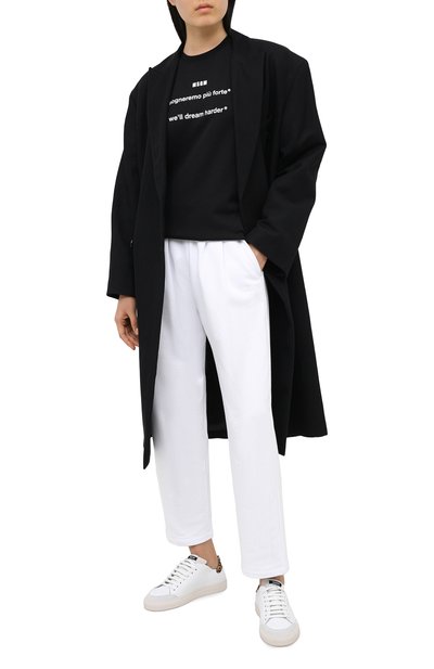 Хлопковые брюки MSGM белого цвета по цене 21050 руб., арт. 2941MDP62 207799, фото 2 Хлопковые брюки MSGM, арт. 2941MDP62 207799, фото 2
