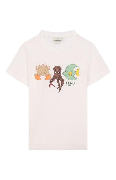 Хлопковая футболка FENDI, арт. JMI505/7AJ/8A-12+