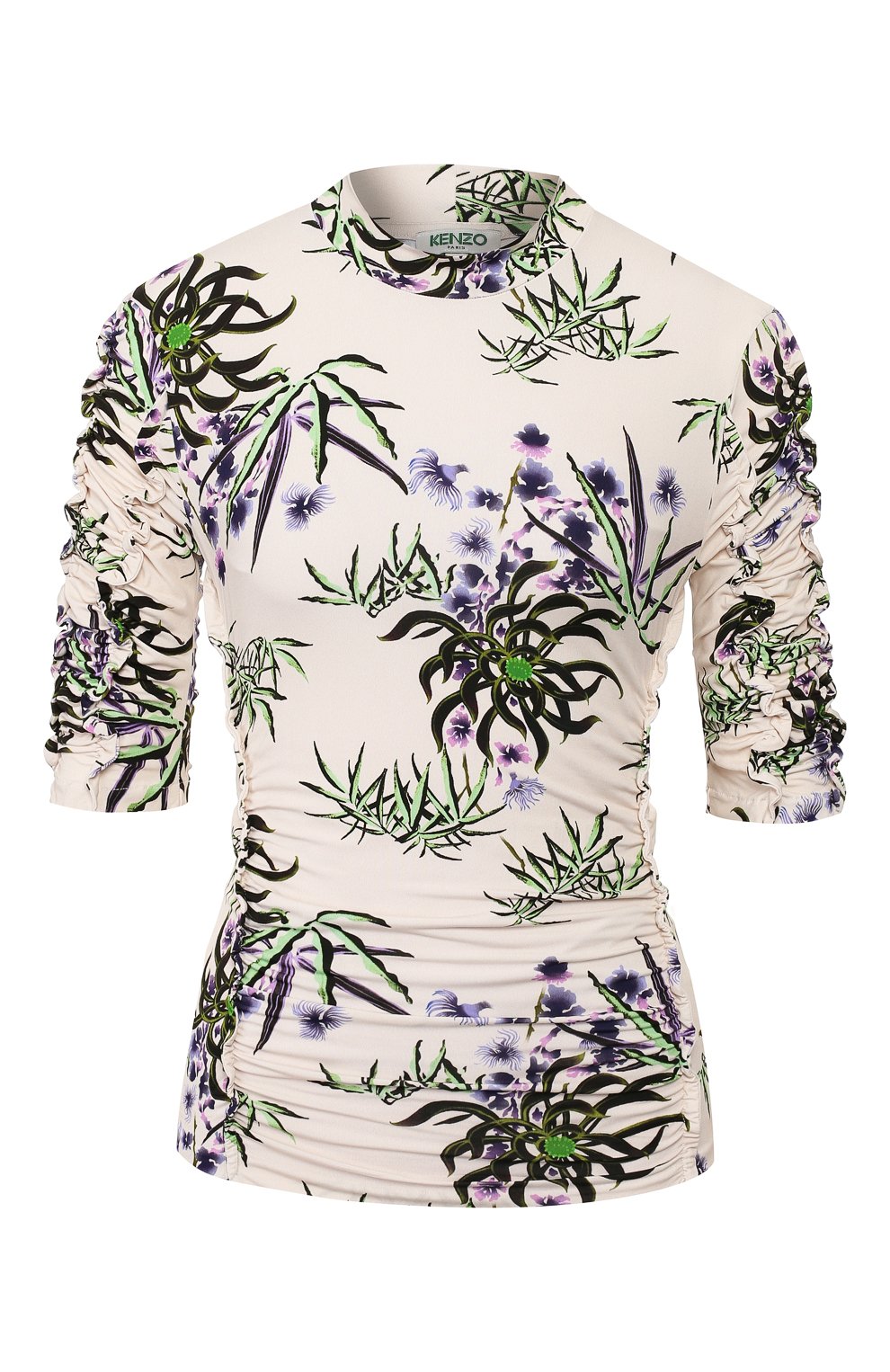Топ из вискозы KENZO белого цвета по цене 31950 руб., арт. FA52T0842902, фото 1 Топ из вискозы KENZO, арт. FA52T0842902, фото 1