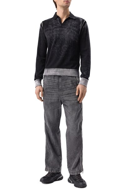 Хлопковое поло DIESEL черного цвета по цене 29950 руб., арт. A14849/0BEAR, фото 2 Хлопковое поло DIESEL, арт. A14849/0BEAR, фото 2