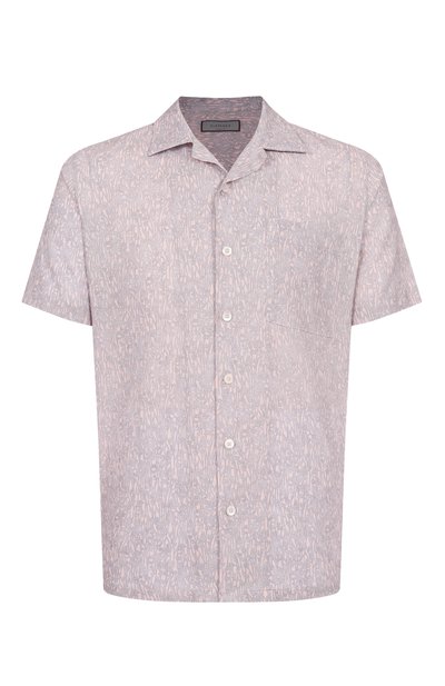 Мужская рубашка из хлопка и льна CANALI, арт. CSM3055/GL03520