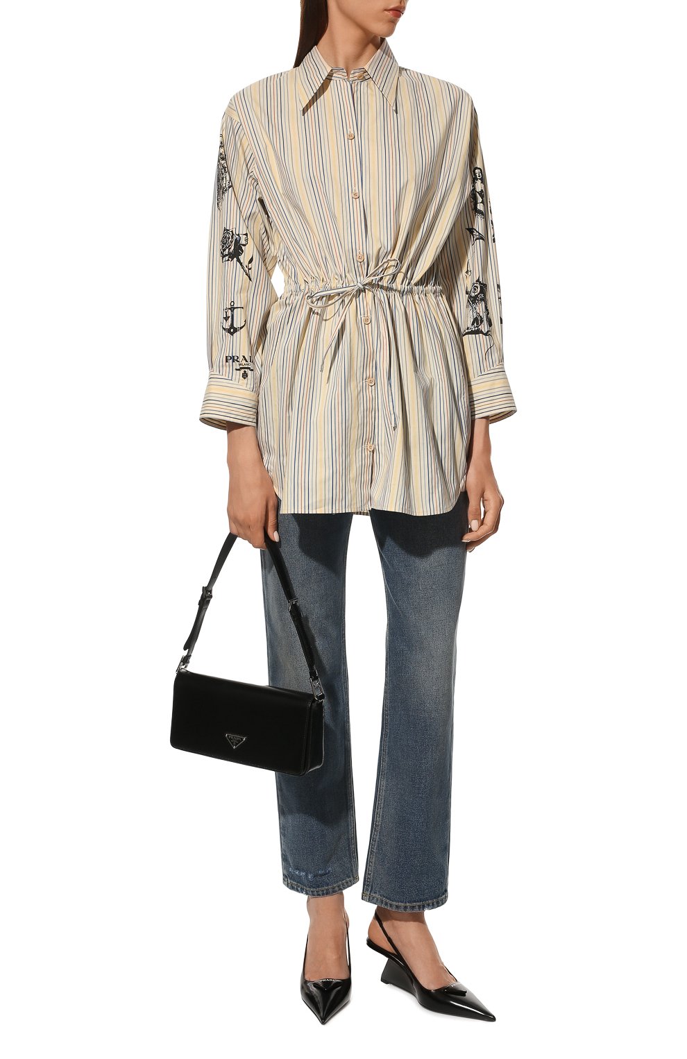 Хлопковая рубашка PRADA, арт. P458F-10M5-F0013-221, фото 2