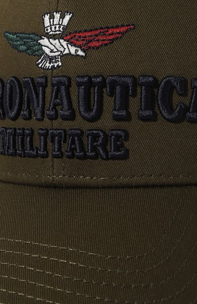 Хлопковая бейсболка AERONAUTICA MILITARE хаки цвета по цене 6850 руб., арт. 232/HA1136CT2261, фото 4 Хлопковая бейсболка AERONAUTICA MILITARE, арт. 232/HA1136CT2261, фото 4