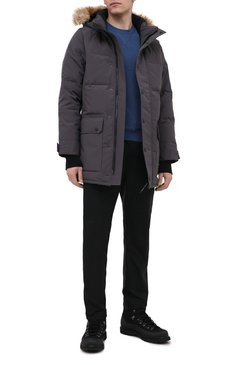 Мужская пуховик emory CANADA GOOSE серого цвета, арт. 2580M | Фото 2 (Стили: Гранж; Кросс-КТ: Куртка; Мужское Кросс-КТ: пуховик-короткий; Длина (верхняя одежда): До середины бедра; Материал подклада: Синтетический материал; Материал утеплителя: Пух и перо; Материал внешний: Синтетический материал; Рукава: Длинные; Драгоценные камни: Проставлено; Материал сплава: Проставлено)