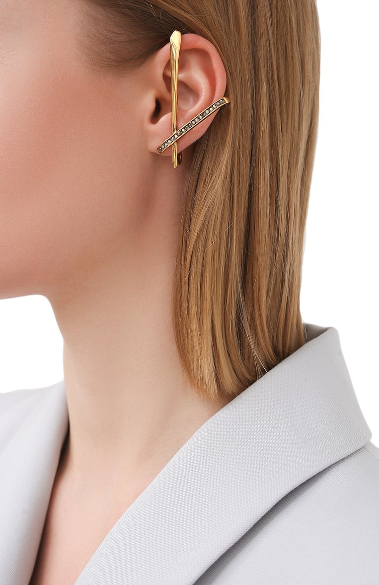 Женская кафф ALEXANDER MCQUEEN золотого цвета, арт. 659650/J160T | Фото 2 (Кросс-КТ: моносерьга; Материал: Металл; Региональные ограничения белый список (Axapta Mercury): Не проставлено; Нос: Не проставлено)